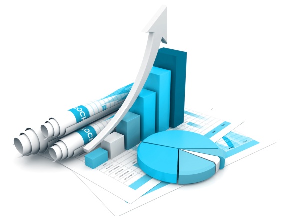 Business graph with chart. 3d rendering